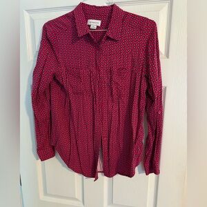 Liz Claiborne Fuchsia and Black Paisley Blouse